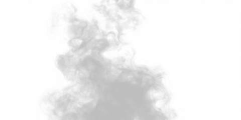 Wispy gray smoke curls elegantly in the air, forming abstract shapes. High-resolution PNG with transparent background for layered designs. Perfect for mysterious and atmospheric effects.