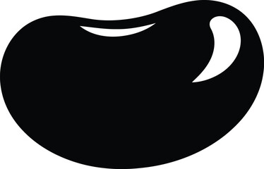 Single black jelly bean isolated simple delicious sweet treat icon vector