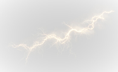 Golden lightning neon light PNG. Vivid golden electric bolt cutting through the sky. Perfect overlay for futuristic or sci-fi themed designs.