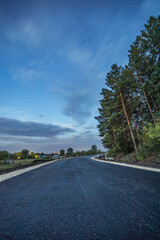 paved road late at night