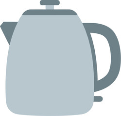 Obraz premium Simple flat vector illustration of a grey electric kettle.