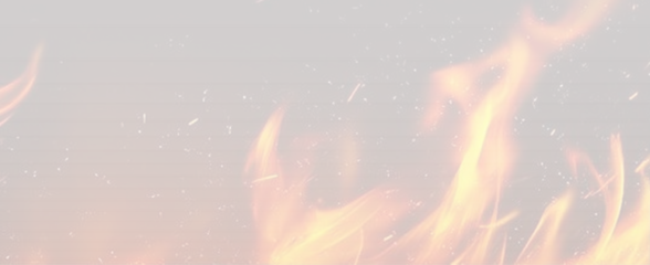 Hot flames spread across dark charcoal, sending bright sparks in every direction. Thin smoke drifts through the fiery glow. The scene feels intense, hot and full of motion. PNG