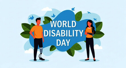 Illustration of Diverse People Celebrating World Disability Day with Awareness