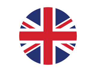 Obraz premium Clean vector illustration of the United Kingdom flag (Union Jack) in a circular icon style. Perfect for apps, websites, presentations, education, and international branding projects.