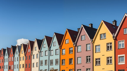 Fototapeta premium Colorful Row Houses in Bergen