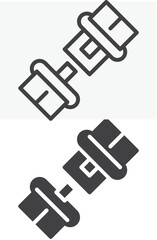 Seat belt line and solid vector icon set in different style