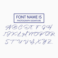 Handwritten Script Font Alphabet with Title handwriting