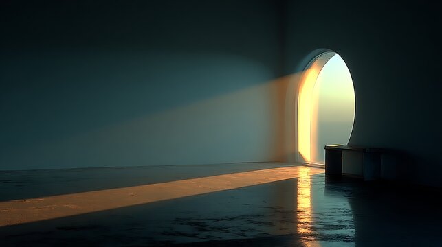 Faint oval diffuse morning light on a pale minimal wall, forming a calm horizon-like clean background ideal for business presentation, analytics headers, and modern UI template design