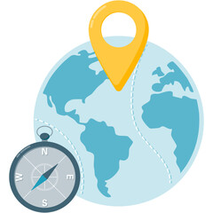 Globe with Location Pin