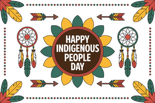 Celebrate Indigenous Peoples Day with traditional symbols and vibrant colors, honoring cultural heritage and diversity.