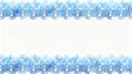 Blue geometric pattern border with hexagonal design on white background
