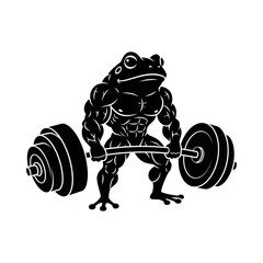 Frog Deadlift Silhouette Vector - Heavy Powerlift Mascot