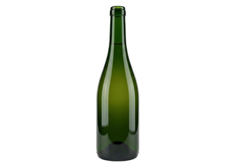 Green Glass Wine Bottle with Transparent Background