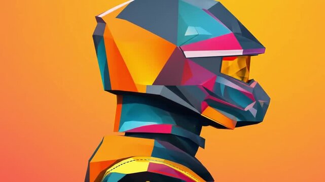 Cartoon Blocky Ninja Geometric Mask Videos