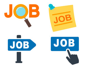 Job Opportunity Search and Recruitment Icons