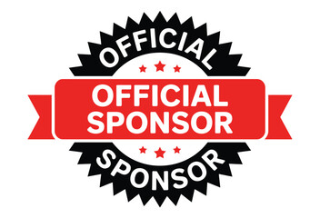 Official sponsor badge with bold text and a starburst design signifying endorsement and support for an event or organization.