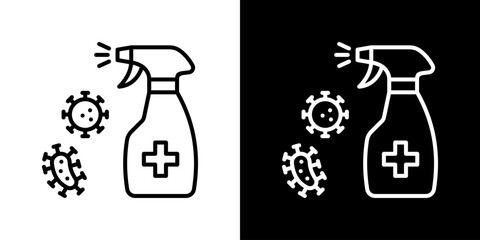 Naklejka premium Disinfectant Icons. Fresh Line Design Built For Creative Flexibility In Light And Dark Versions. 