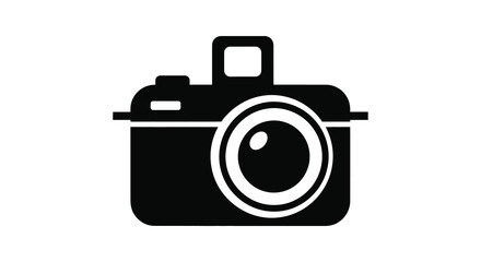 Camera icon black and white photography equipment silhouette