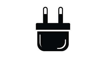 European type c electrical plug icon minimalist design silhouette