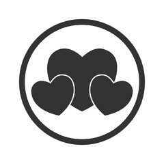 Three hearts in circle icon isolated on transparent background