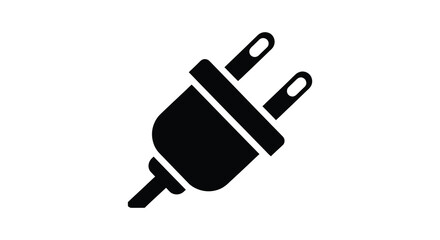 Electrical plug black and white vector illustration silhouette