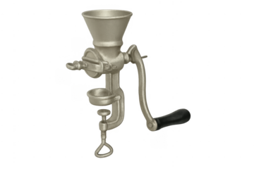 Vintage manual kitchen meat grinder with crank handle