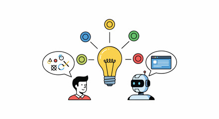 Creative idea concept with hand holding a light bulb icon representing innovation, energy, and business technology design