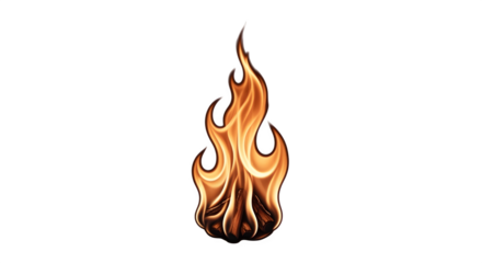 Fiery flame illustration with vibrant colors and dynamic shapes burning brightly.