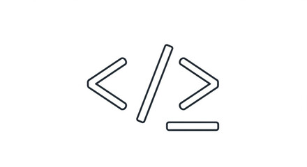 Obraz premium Programming code symbol icon representing web development, software engineering, and digital technology concepts for modern computing solutions