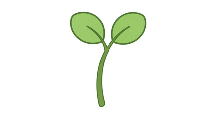 Small green seedling or plant sprout icon illustration. symbolizing new beginnings, organic growth, natural life, and environmental ecology.