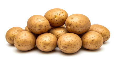 Heap of Potatoes Isolated on White Background