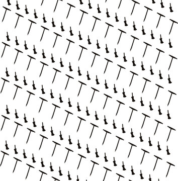 Diagonal texture with repeating nails and sharp elements.