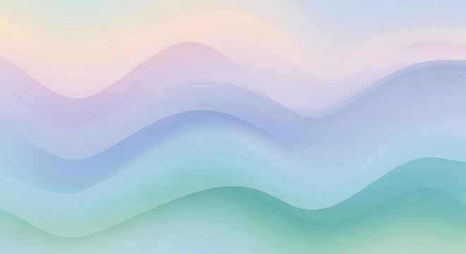 Dreamy pastel waves background with soft gradients in calming hues for modern designs or soothing presentations