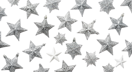 Christmas Stars Seamless Pattern isolated PNG with Transparent Background
