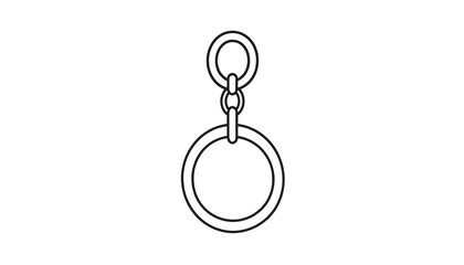 A basic black and white drawing of a simple key ring made of three circles connected together