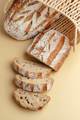 fresh homemade bread on the background