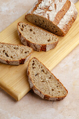 fresh homemade bread on the background