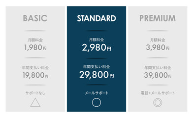 料金表のデザインテンプレート