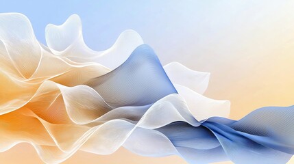 Abstract flowing waves of light and color with a soft gradient background, suggesting movement and fluidity.