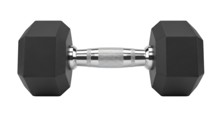 Hexagonal Dumbbell Isolated on Transparent PNG Background