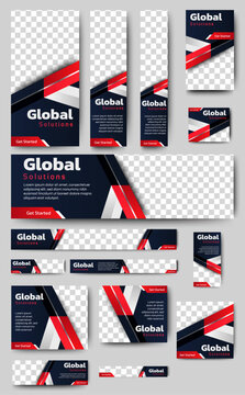 Business ads design banner template. Professional web banner design layout with standard size. vector