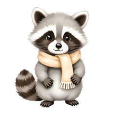 Obraz premium Watercolor Winter Animal Clipart Set with Cute Penguin, Polar Bear, Fox, Reindeer & More – Soft Icy Pastel Snowy Animals, High-Quality PNG, Transparent Background