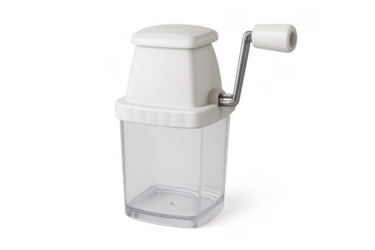 Manual ice crusher creating refreshing crushed ice