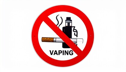 No smoking and no vaping prohibition sign.