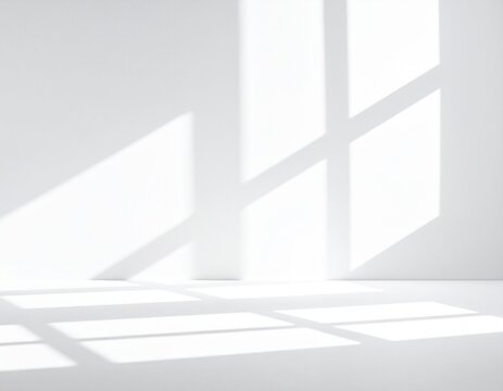 自然光と影の背景素材 白背景 ミニマル モダン 美容 ライフスタイル