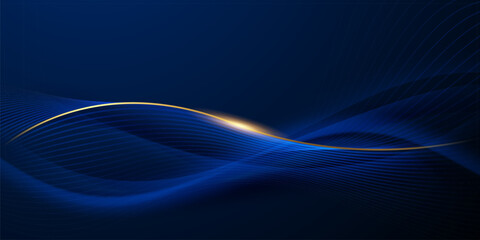 Obraz premium blue abstract background with luxury golden elements vector illustration