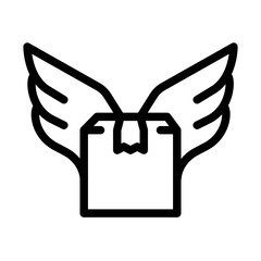 Flying Parcel Icon &ndash; Express Delivery Wings