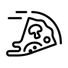 Pizza Slice Icon &ndash; Fast Food Line Art