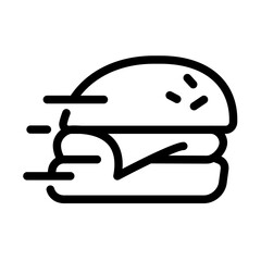 Fast Food Burger Icon – Minimal Line Design
