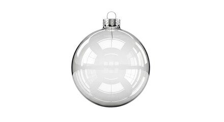 Clear Glass Christmas Ornament Bauble Mockup 3D Render isolated PNG with Transparent Background